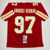 Autographed/Signed Felix Anudike-Uzomah Kansas City Red Football Jersey JSA COA