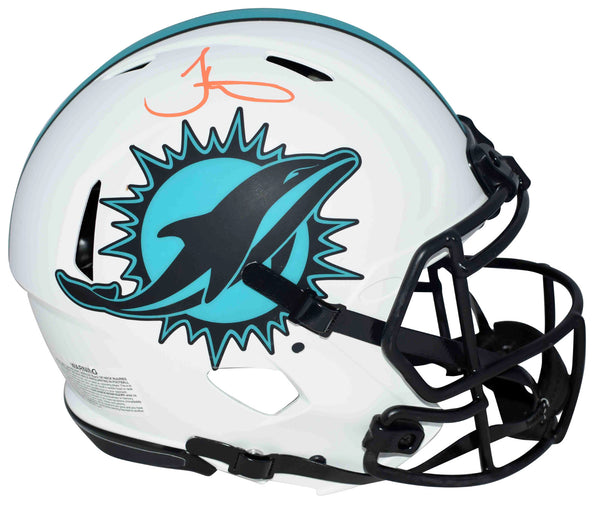 TYREEK HILL SIGNED MIAMI DOLPHINS LUNAR AUTHENTIC SPEED HELMET BECKETT