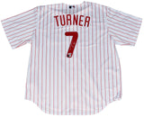 TREA TURNER SIGNED AUTOGRAPHED PHILADELPHIA PHILLIES NIKE #7 JERSEY BECKETT