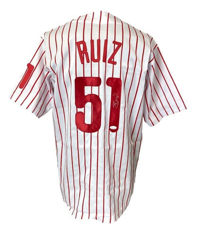 Carlos Ruiz Signed Philadelphia Phillies Jersey (JSA COA) 2008 World Champ