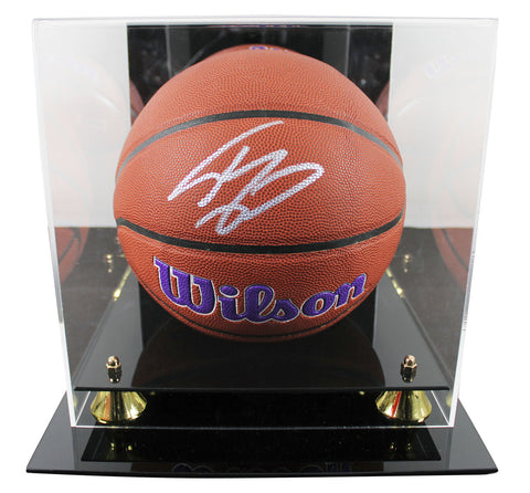 Lakers Shaquille O'Neal Signed Wilson Lakers Logo Basketball W/ Case BAS Wit 2