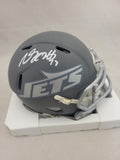 DAVANTE ADAMS SIGNED NEW YORK JETS SLATE SPEED MINI HELMET BECKETT QR