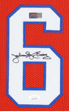 Julius Erving AKA "DR J" Signed Philadelphia 76ers 35"x 43" Framed Jersey (JSA)