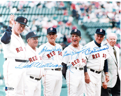 Ted Williams and Red Sox Greats Autographed Boston Red Sox 8x10 Photo Beckett