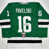 Autographed/Signed Joe Pavelski Dallas Green Retro Hockey Jersey JSA COA