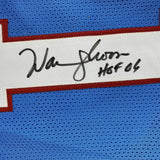 FRAMED Autographed/Signed WARREN MOON HOF 06 33x42 Houston Blue Jersey JSA COA