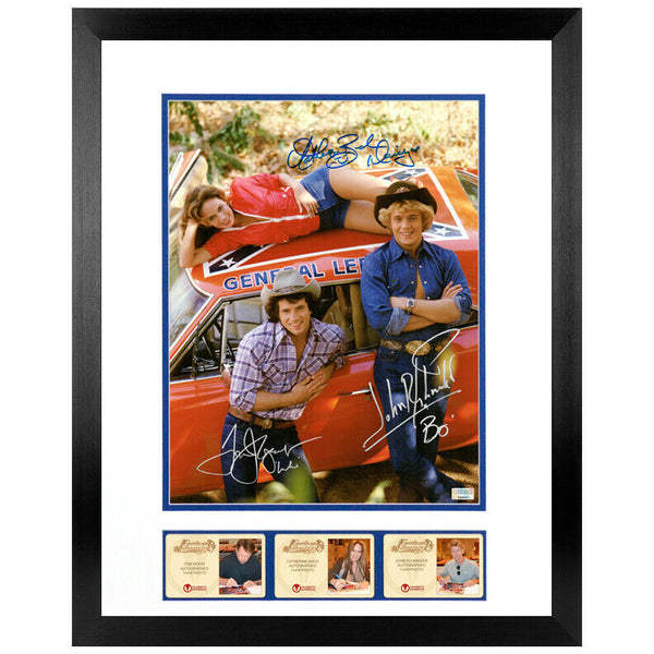 John Schneider Tom Wopat Catherine Bach Autographed Dukes 11x14 Framed Photo