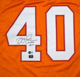 Mike Alstott Autographed Orange Pro Style Jersey - Beckett W Hologram *Black