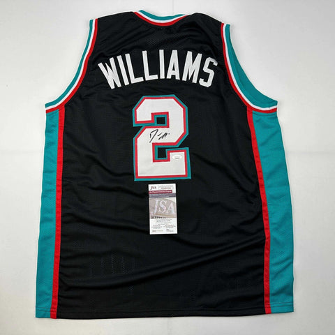 Autographed/Signed Jason Williams Memphis Black Basketball Jersey JSA COA