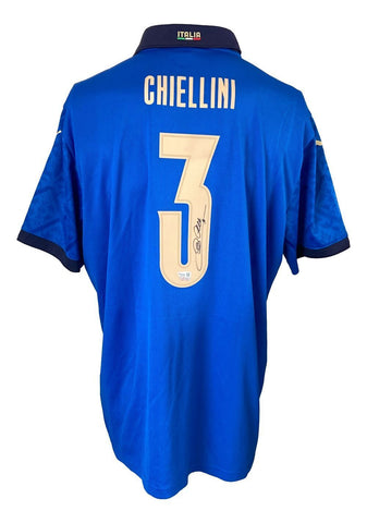 Giorgio Chiellini Signed Italy Blue Puma Soccer Jersey Fanatics