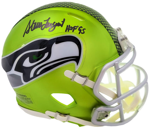 STEVE LARGENT AUTOGRAPHED SEAHAWKS FLASH MINI HELMET HOF 95 MCS 210466