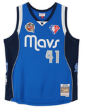 Dirk Nowitzki Autographed HOF Patch Mavericks Blue Nike Jersey Fanatics