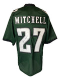 Quinyon Mitchell Philadelphia Signed Green Football Jersey JSA