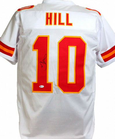 Tyreek Hill Signed Kansas City Chiefs White Jersey (Beckett COA) 3xPro Bowl W.R