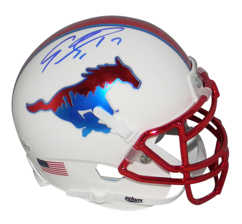 EMMANUEL SANDERS AUTOGRAPHED SIGNED SMU MUSTANGS MINI HELMET BECKETT