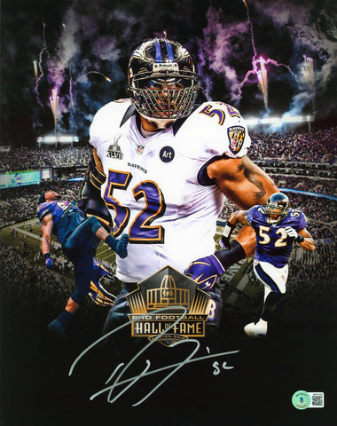 Ravens Ray Lewis Authentic Signed 11x14 Custom Edit Photo BAS Witnessed