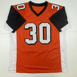 Autographed/Signed Ickey Woods Cincinnati Orange Football Jersey Beckett BAS COA