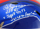 OJ Simpson Autographed Bills F/S Flash Speed Authentic Helmet w/3 Insc.-JSA W