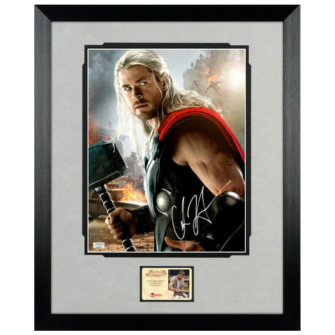 Chris Hemsworth Autographed Avengers Age of Ultron Thor 11x14 Framed Photo