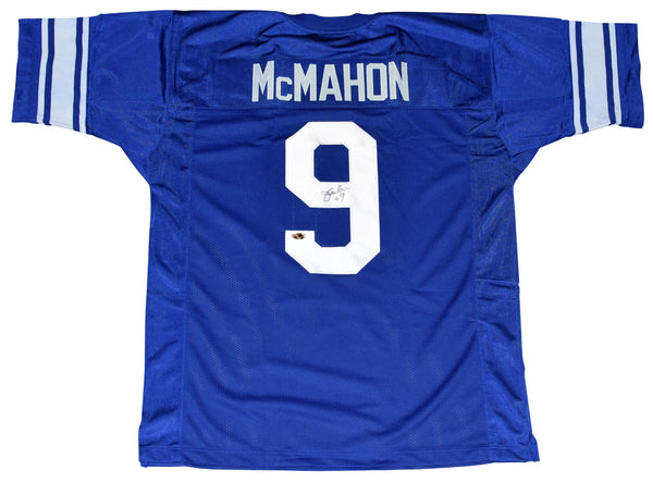 JIM McMAHON SIGNED AUTOGRAPHED BYU COUGARS #9 BLUE JERSEY COA