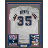 FRAMED Autographed/Signed PHIL NIEKRO 33x42 Atlanta White Jersey JSA COA Auto