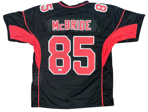 TREY McBRIDE AUTOGRAPHED SIGNED ARIZONA CARDINALS #85 BLACK JERSEY BECKETT