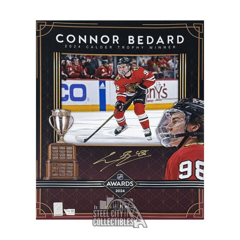 Connor Bedard Autographed Chicago 16x20 Hockey Photo - Fanatics (Award)