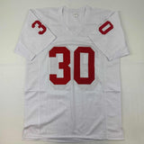 Autographed/Signed Mike Rozier Nebraska White College Football Jersey JSA COA