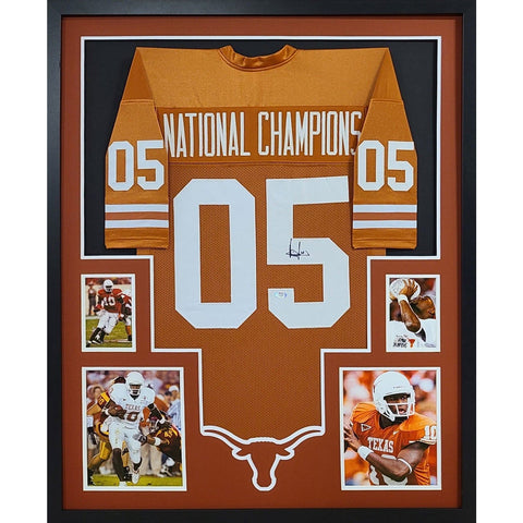 Vince Young Autographed Signed Framed Texas National Champs 05 PSA Jersey