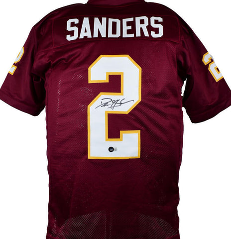 Deion Sanders Autographed Maroon College Style Jersey - Beckett W Hologram *2