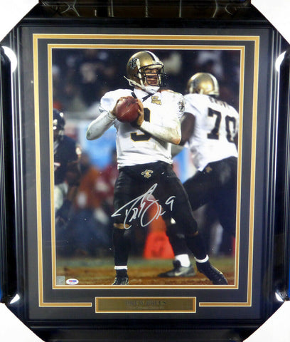 DREW BREES AUTHENTIC AUTOGRAPHED SIGNED FRAMED 16X20 PHOTO SAINTS PSA/DNA 146655