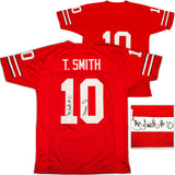 OHIO STATE TROY SMITH AUTOGRAPHED RED JERSEY "HEISMAN 06" BECKETT WITNESS 230175