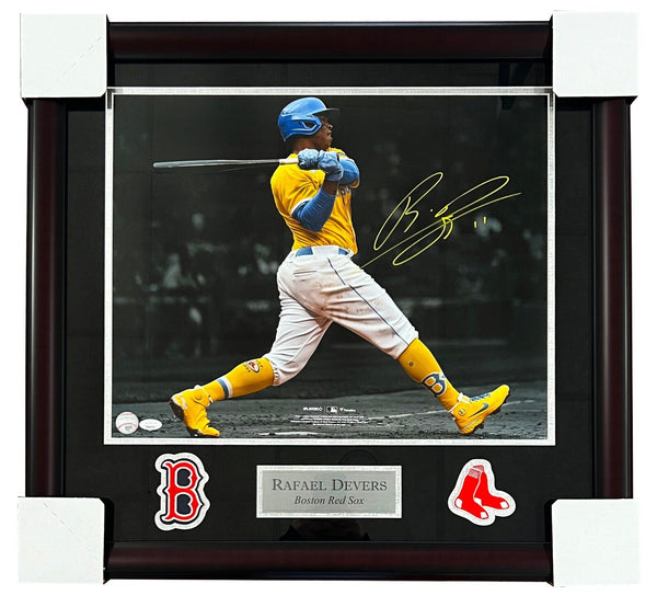 Rafael Devers Red Sox Signed City Spotlight 16x20 Matted & Framed Photo JSA