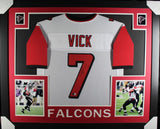 MICHAEL VICK (Falcons white SKYLINE) Signed Autographed Framed Jersey Beckett