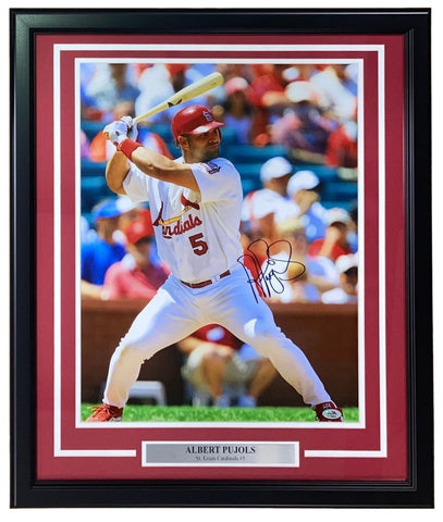 Albert Pujols Signed Framed 16x20 St. Louis Cardinals Photo PSA/DNA Hologram