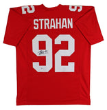 Michael Strahan Authentic Signed Red Pro Style Jersey Autographed BAS Witnessed