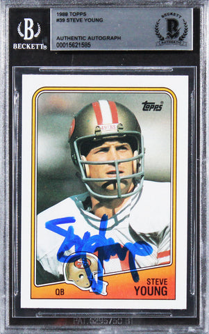 49ers Steve Young Authentic Signed 1988 Topps #39 Card Autographed BAS Slabbed