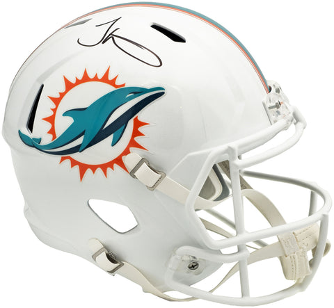 TYREEK HILL AUTOGRAPHED DOLPHINS WHITE FULL SIZE SPEED HELMET BECKETT 230211