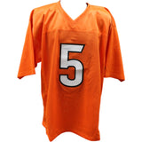 Tee Higgins Autographed/Signed Pro Style Orange XL Jersey Beckett 29500