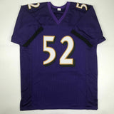 Autographed/Signed RAY LEWIS Baltimore Purple Football Jersey JSA COA Auto