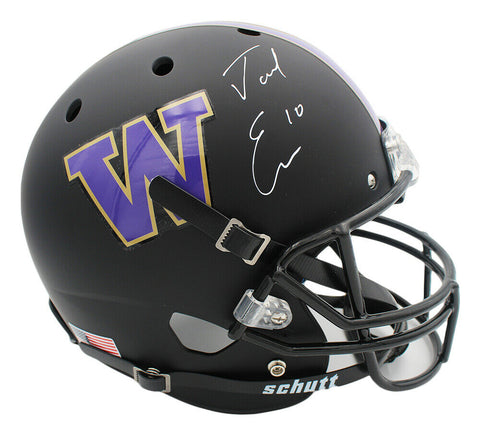 Jacob Eason Signed Washington Huskies Schutt Full Size Black NCAA Helmet