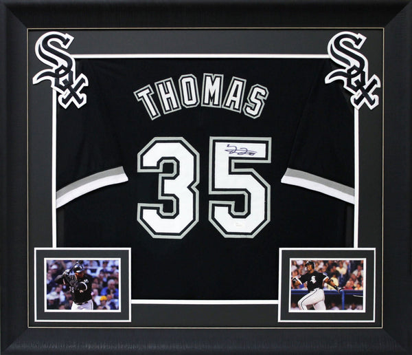 Frank Thomas Authentic Signed Black Pro Style Framed Jersey JSA Witness