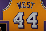 JERRY WEST (Lakers yellow SKYLINE) Signed Autographed Framed Jersey JSA