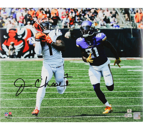 Ja'Marr Chase Signed Cincinnati Unframed 16x20 Horizontal Photo-Running w/Ball