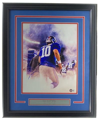 Eli Manning Signed Framed 11x14 New York Giants Photo BAS