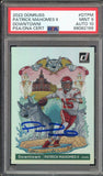 2022 Panini Donruss Downtown #DT-PM Patrick Mahomes On Card PSA 9/10 Auto MINT