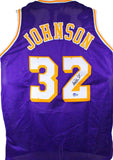 Magic Johnson Autographed Purple Los Angeles Pro Style Jersey-Beckett W Hologram