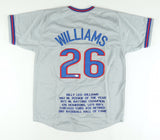 Billy Williams Signed Career Highlight Stat Jersey Inscribed H.O.F. '87 JSA COA