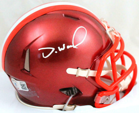 Denzel Ward Autographed Browns Flash Mini Helmet-Beckett W Hologram *White