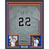 Framed Autographed/Signed Juan Soto 35x39 New York City Connect Jersey BAS COA